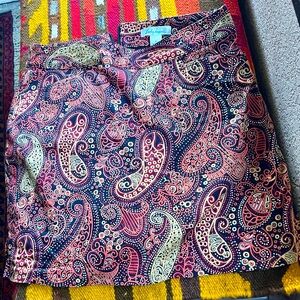 Colorful paisley print skort